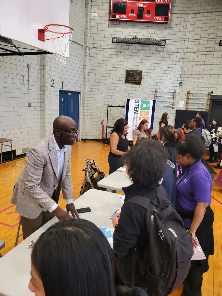 Students engaged in a community workshop